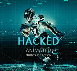 极品PS动作－黑客故障(GIF动画/含高清视频教程)：Gif Animated Hacking Photoshop Actio